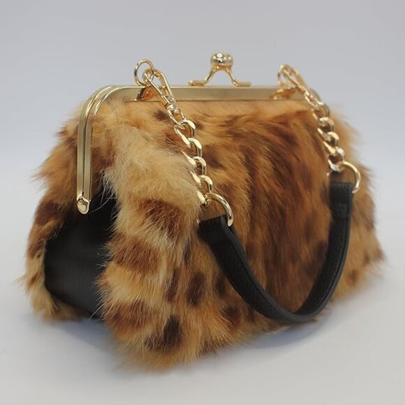 Neiman Marcus Elegant Brown Leopard Print Handbag - Picture 1 of 7